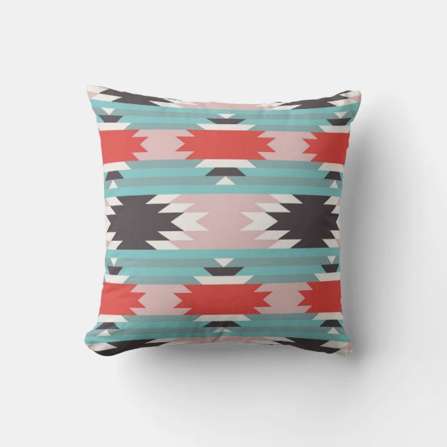 Aztec Tribal Pattern Native American Prints Throw Pillow (Front)