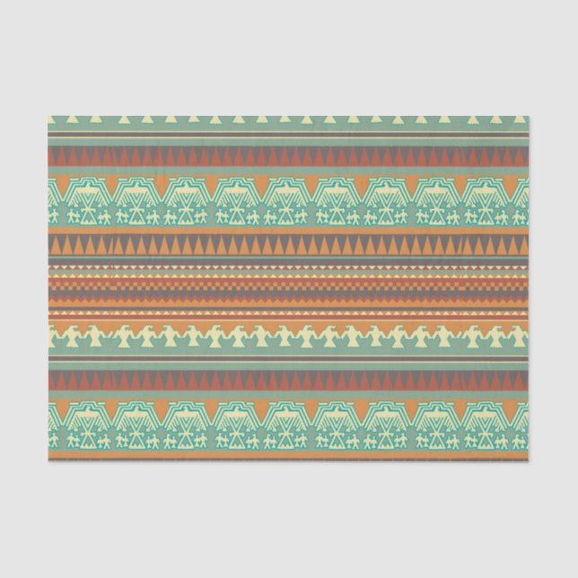Aztec tribal pattern party box tissue paper (Front)