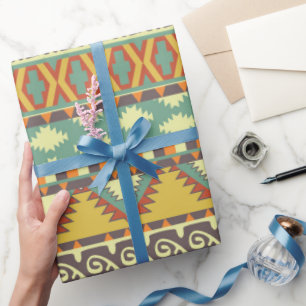 Aztec Tribal pattern party wrap Wrapping Paper