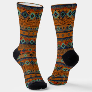  Aztec tribal pattern. Socks