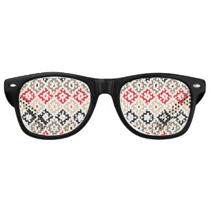 Aztec Tribal Print Ikat Diamond Pattern Retro Sunglasses