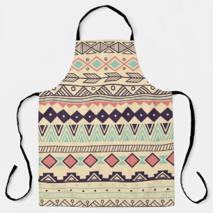 Aztec Tribal Stripes: Vintage Illustration Apron