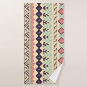 Aztec Tribal Stripes: Vintage Illustration Bath Towel