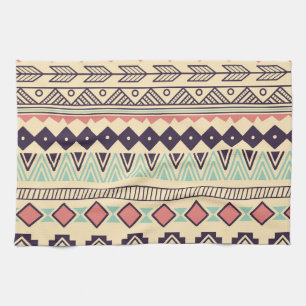 Aztec Tribal Stripes: Vintage Illustration Kitchen Towel