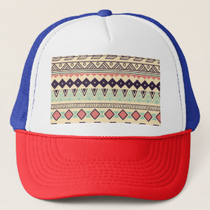Aztec Tribal Stripes: Vintage Illustration Trucker Hat