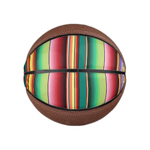 Aztec Tribal Traditional Textile Colourful Linear  Mini Basketball