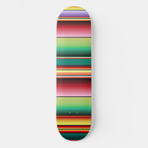 Aztec Tribal Traditional Textile Colourful Linear  Skateboard
