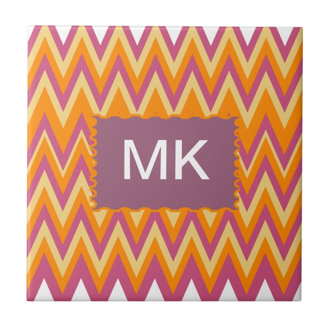 Aztec Tribal ZigZag Tile (Front)