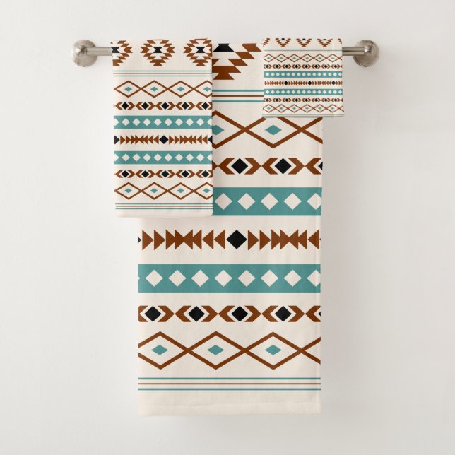 Aztec Turquoise Crème noire en terre cuite Motif m (En situation)
