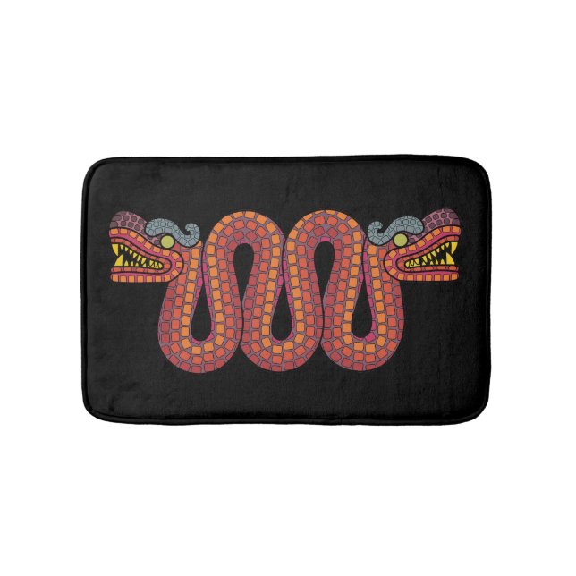 Aztec two headed snake bath mat (Front)