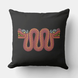 Aztec two headed snake outdoor pillow