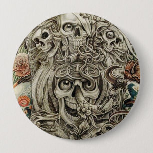 aztec war 4 inch round button