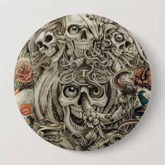 aztec war 4 inch round button
