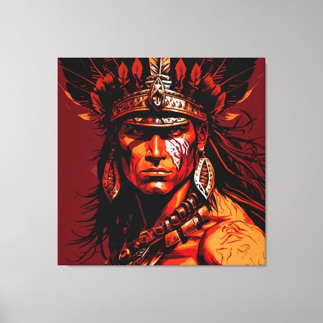 Aztec warrior, Aztec culture, Mayan culture Canvas Print (Front)