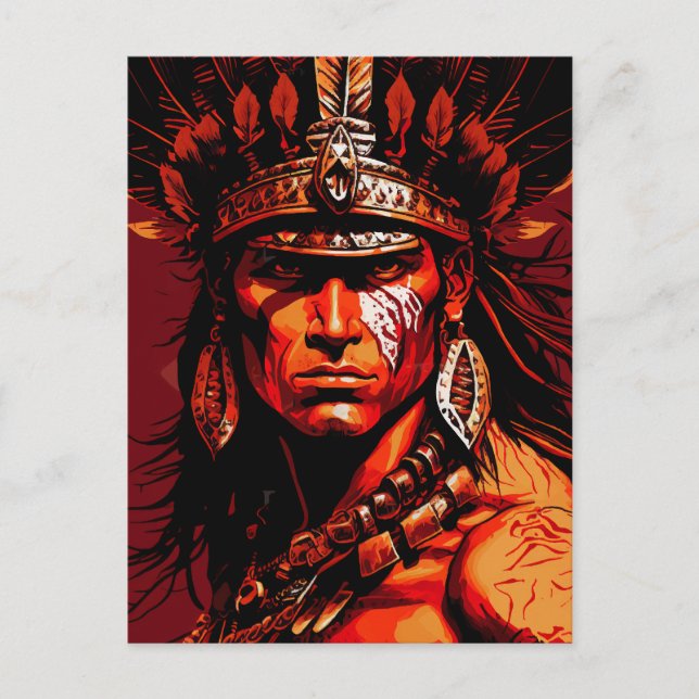 Aztec warrior, Aztec culture, Mayan culture Postcard (Front)