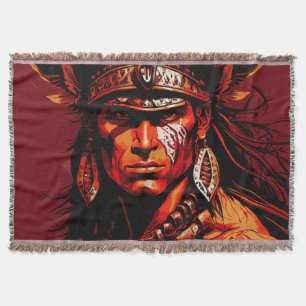 Aztec warrior, Aztec culture, Mayan culture  Throw Blanket