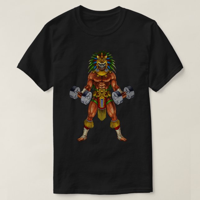 Aztec Warrior Bodybuilder T-Shirt (Design Front)