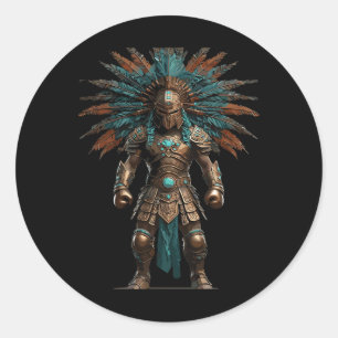 Aztec Warrior Mexican Boxing Pride Classic Round Sticker