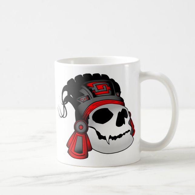 Aztec Warrior Skull Coffee Cup (Right)