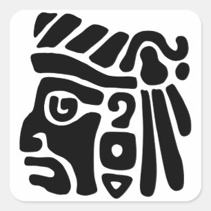 Aztec Warrior Square Sticker