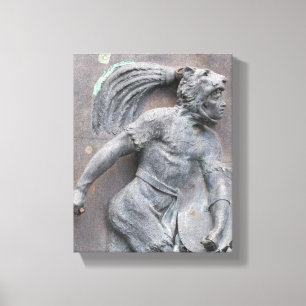 Aztec Warrior Stone carving Canvas Print