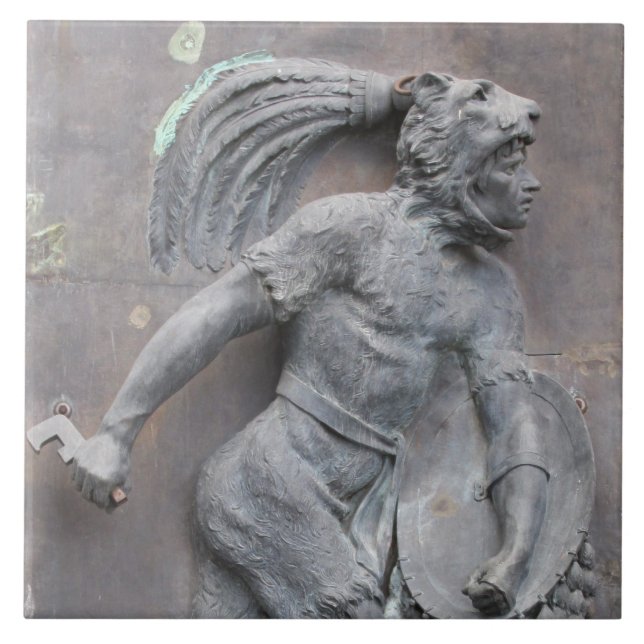 Aztec Warrior Stone carving Tile (Front)