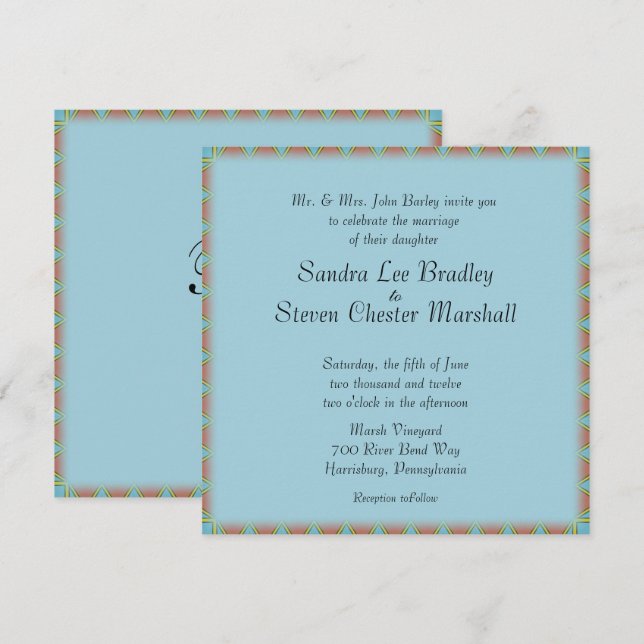 Aztec Wedding Invitation (Front/Back)