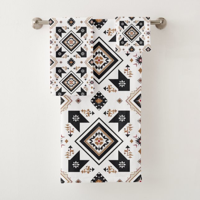 Aztec Western Pattern Bath Towel Set (Insitu)