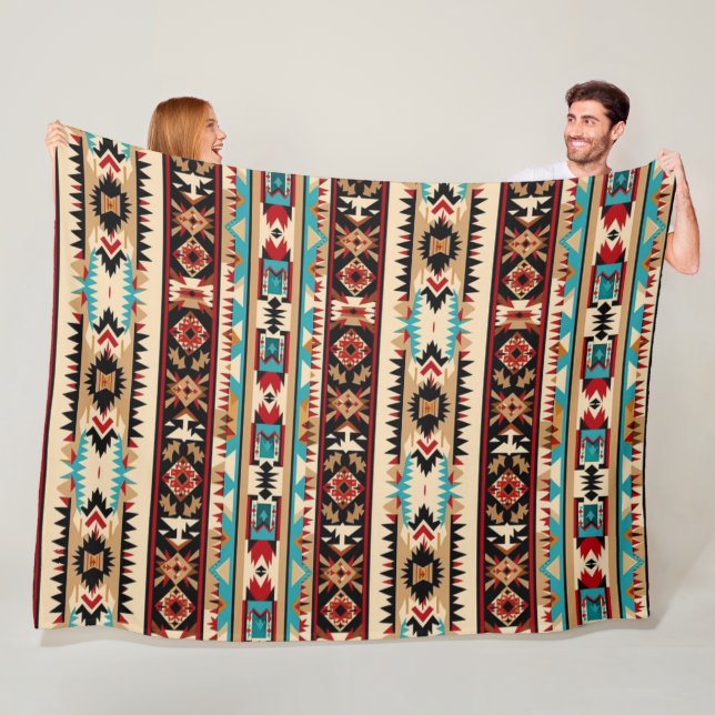 Aztec Western Pattern Fleece Blanket (In Situ)