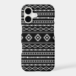 Aztec White Grey Black Mixed Motifs Pattern