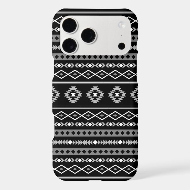 Aztec White Grey Black Mixed Motifs Pattern (Verso)