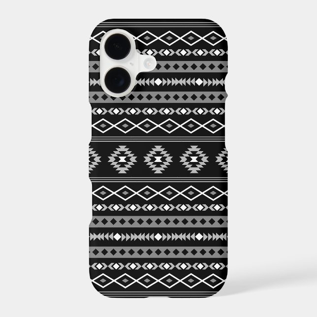 Aztec White Grey Black Mixed Motifs Pattern (Verso)