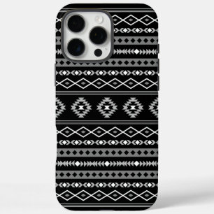 Aztec White Grey Black Mixed Motifs Pattern iPhone 16 Pro Max Case