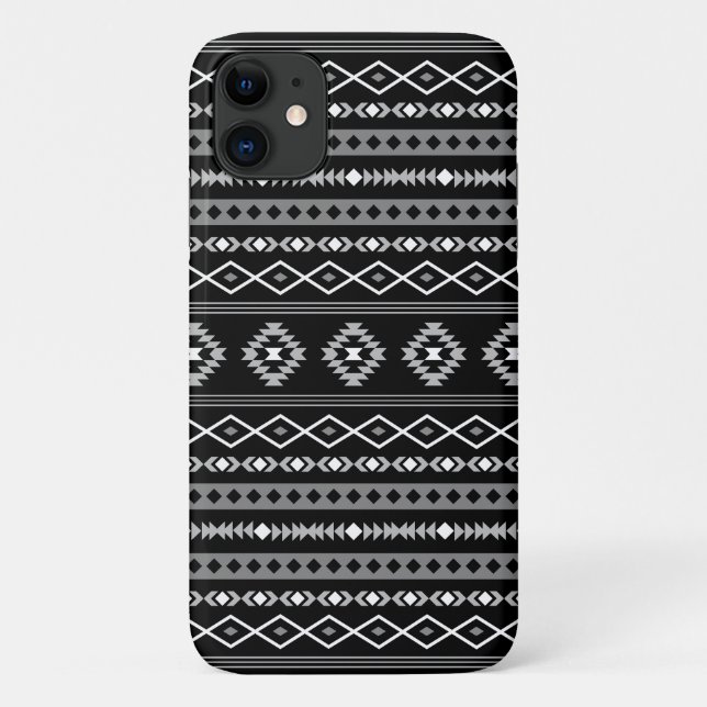 Aztec White Grey Black Mixed Motifs Pattern Case-Mate iPhone Case (Back)