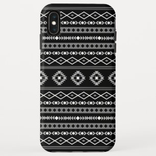 Aztec White Grey Black Mixed Motifs Pattern iPhone XS Max Case