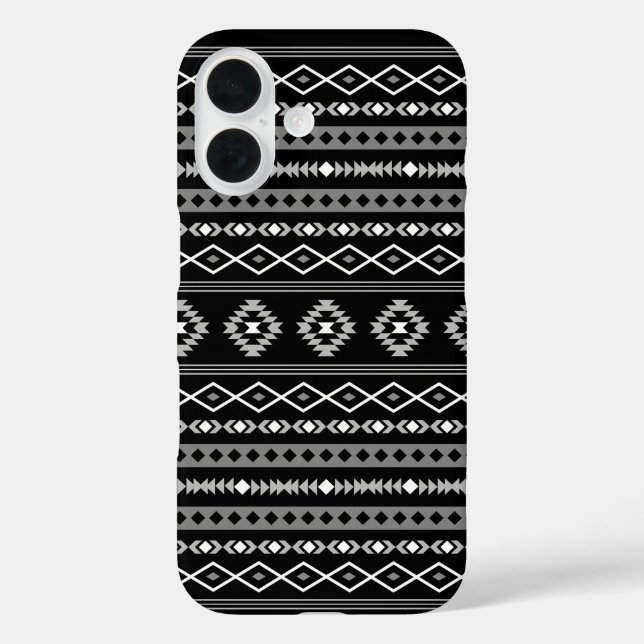 Aztec White Grey Black Mixed Motifs Pattern Case-Mate iPhone Case (Back)