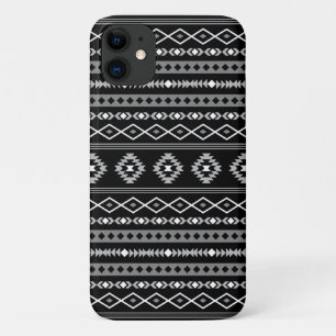 Aztec White Grey Black Mixed Motifs Pattern iPhone 11 Case