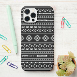 Aztec White Grey Black Mixed Motifs Pattern iPhone 12 Pro Max Case