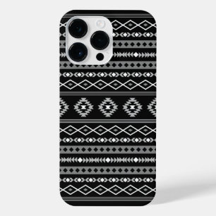 Aztec White Grey Black Mixed Motifs Pattern iPhone 14 Pro Max Case