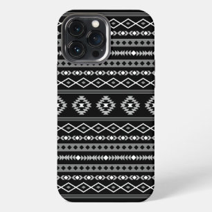 Aztec White Grey Black Mixed Motifs Pattern iPhone 13 Pro Max Case