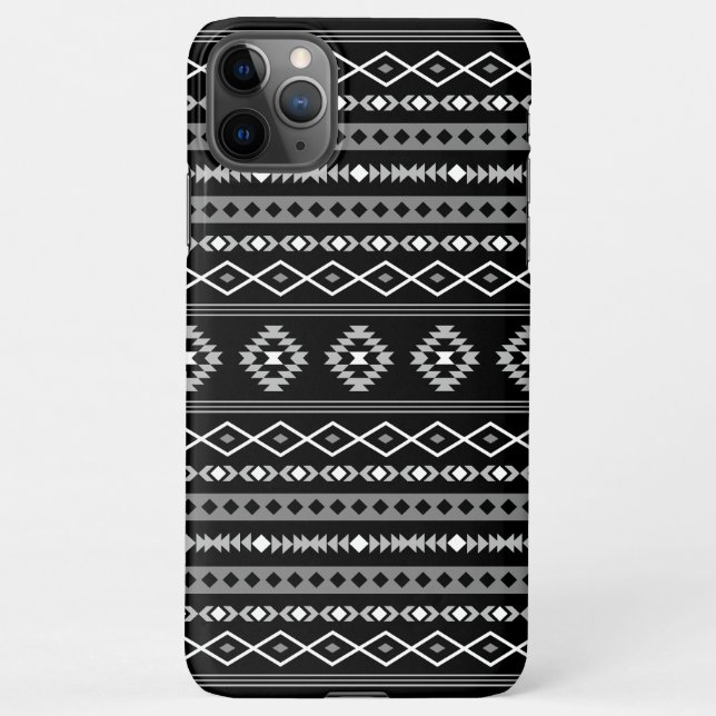 Aztec White Grey Black Mixed Motifs Pattern iPhone Case (Back)