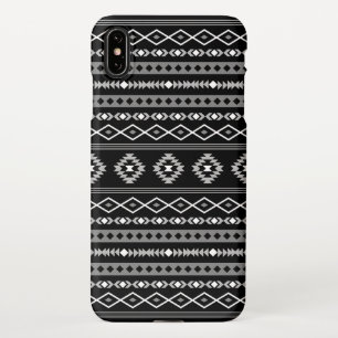Aztec White Grey Black Mixed Motifs Pattern iPhone XS Max Case