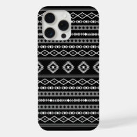 Aztec White Grey Black Mixed Motifs Pattern