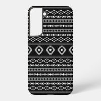 Aztec White Grey Black Mixed Motifs Pattern