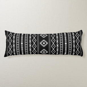 Aztec White Grey Black Mixed Motifs V Pattern Body Pillow