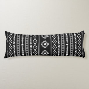 Aztec White Grey Black Mixed Motifs V Pattern Body Pillow