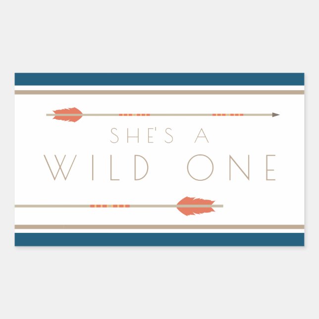 Aztec Wild One | First Birthday Sticker (Front)