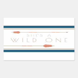 Aztec Wild One   First Birthday Sticker