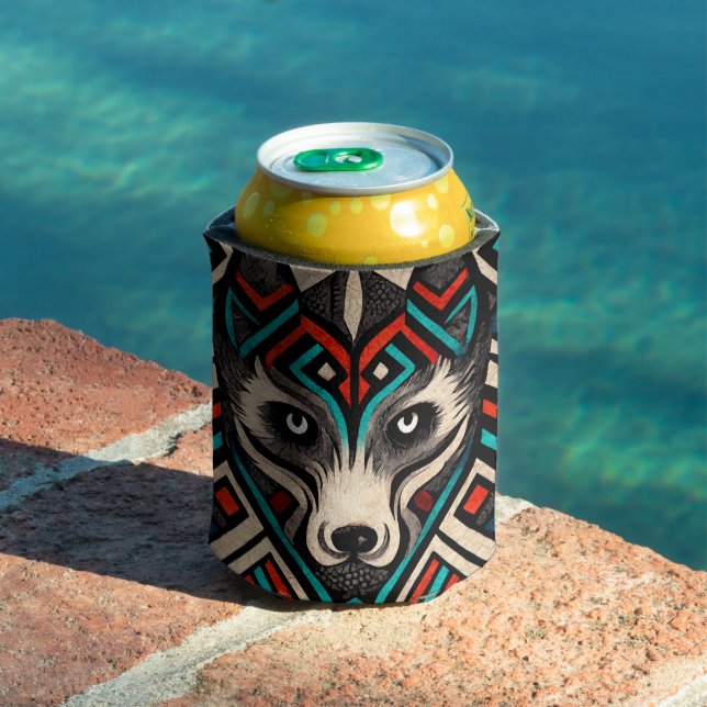 Aztec Wolf Face Can Cooler (In Situ Pool)