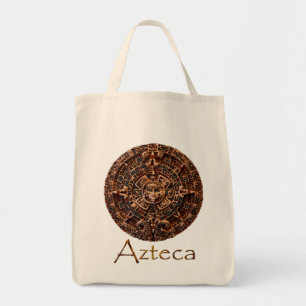 AZTECA ~ Mayan - Aztec Sun Calender Art Design Tote Bag